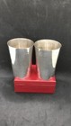 Antique Sterling Solid Silver Pair Large Beakers Cups Birmingham 1908 By Ac co