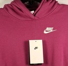Nike Fz5579-518 Girls Xs Sportswear Oversized Club Fleece Hoodie  Hot Fuchsia