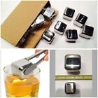 6ps 40mm Jumbo Whiskey Whisky Stones Stainless Steel Ice Cube Wine Chiller New