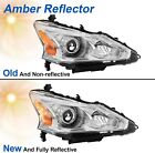 Headlights Lamps Left Right Chrome Housing Fit Nissan Altima Sedan 2013-2015