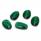25 Emerald Green Wavy Oval Czech Glass Beads  Ideal For Diy Christmas Jewelry