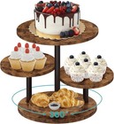 4 Tier Round Cupcake Tower Stand For 50 Cupcakes  360   Rotating Wood Cake Sta   