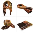 Plaid Blanket Thick Winter Scarf Tartan Chunky Wrap Oversized Shawl Cape