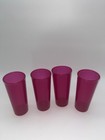 Tupperware Tumblers 16oz Set Of 4 Pink Reusable Plastic Cups Drinkware