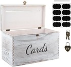 Rustic Wooden Wedding Card Box With Lock - Envelope Holder   Money Case