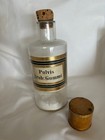 Antique French Glass Apothecary Jar Ca  1900 With Black And Gold Label