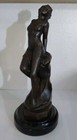 Auguste Moreau Bronze Lady Sculpture Marble Base-signed 113 Rd780899 Nice Shape