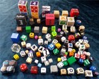 100 Dice   Cube Lot  1  Lb Odd Mixed Unique Die Cube Block Game Piece Collection