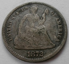 1872 Seated Liberty Half Dime