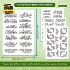 4steets 65pcs Water Soluble Embroidery  11 7x8 3inch Flower Pattern Transfers Wa