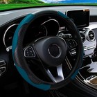 Car Steering Wheel Cover Red Black Leather Anti-slip For 15  38cm Carbon Fiber