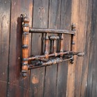Antique Victorian Campaign Travel Coat Hooks Folding Turned Wood