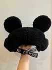 Japan Tokyo Disney Resort Ears Mickey Limited Fluffy Boa Cap Hat Black 58cm