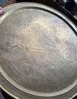 Antique Islamic Brass Tray 25 5  Arabic Calligraphy Mamluk Ottoman Style 19th C