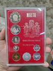 Vtg 1972 Malta First Proof Set Of 8 Coins With Original Cover Case