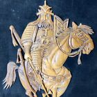 Vintage Korean Hand Carved 3d Wood Wall Art Hwarang Warriors On Horseback Framed