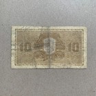 Rare 1939 Finland 10 Markka Banknote Finnish Currency Paper Money Pre Wwii Ww2