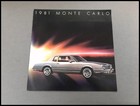1981 Chevrolet Chevy Monte Carlo 16-page Vintage Car Sales Brochure Catalog Set