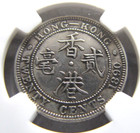 Hong Kong Km7 Victoria 20 Cents 1890-h Ngc Au Details