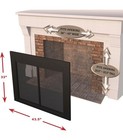 Pleasant Hearth Alpine Collection Fireplace Glass Door An-1012 Black Large New