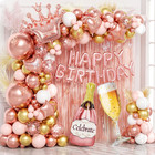 Rose Gold Birthday Decorations With Rose Gold Balloons