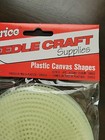 Vintage Set Of 8 Darice Plastic Canvas Circles 3 Inch Coasters  Ornaments- Nip