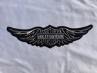 Harley-davidson 15  Large Wing Patch Grey Embroidered Back Logo Iron-on sew-on