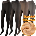 Fleece Lined Women Thermal Leggings    High Waist Pants Thick Sheer Stockings Warm
