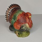 Vintage Enesco Colorful Fall Porcelain Turkey Thanksgiving Tabletop Figurine