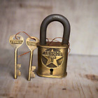 Texaco Station Solid Brass Lock With Keys   Antique Finish