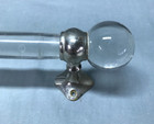 Antique San O La Glass Towel Bar Nickel Brass 18  Glass Vtg Ball Ends 191-25b
