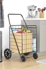 Extra Large Utility Foldable Shopping Cart W  Wheels 100 Lb Capacity Heavy Duty
