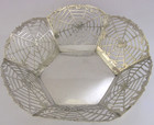 Rare 240g Continental 800 Solid Silver Spider Web Dish Bowl C1920 Pierced