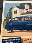 Blue 1941 Desoto De Luxe Sedan - Vintage Original Color Print Ad Wall Art - Nice