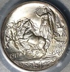 1917 Pcgs Ms 64 Italy 1 Lira Horses Chariot Silver Mint State Coin  21101705d 