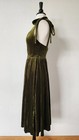 New Anthro Midi Dress Size Large Green Velvet Bow Wedding Bridal Garden Prom
