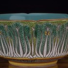 Chinese Qing Green Enamel Porcelain Cabbage Design Bowl 7 1 Inch