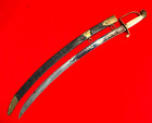 Rare War Of 1812 American Eagle Head Officer Sword Blued   Gilt Blade W scabbard