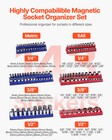 Uimoso Magnetic Socket Organizer Set 6pcs Socket Trays Blue   Red For Metric Sae