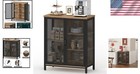 Vintage Oak Farmhouse Coffee Storage Cabinet - Industrial Sideboard Charm