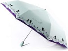 Windproof Compact Travel Folding Cute Cat Umbrella auto Open Close Rain sun Ligh