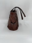 Vintage Fossil Cognac Leather Shoulder Bag Brown Tote Bag Purse Large 9 x10 x4 