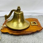 Vtg Brass Ship s Bell Heavy With Wall Mount 4 x6  Maritime Nautical Solid Japan