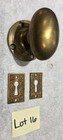 Antique Brass Doorknob With Rosette And Two Keyhole Covers