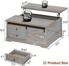 39 4   Lift Top Coffee Table With Storage  Farmhouse Coffee Table With 2 Drawers