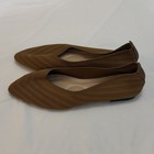 New Time And Tru Womens Pointed Toe Knit Flats Slip On Shoes Tan Brown Size 37