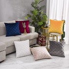 Us 16  18  20  22  24  Velvet Checked Solid Cushion Cover Home Sofa Pillow Case