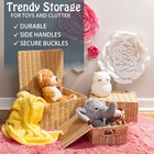 Handmade Woven Wicker Baskets For Storage Stackable With Lid Set Of 3