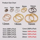 Open Jump Rings 4-12mm Split Ring Connectors For Diy Jewelry Making 50-200pcs