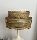 1950s Vintage Atomic Abstract Whipstitch Mcm Lamp Shade Green